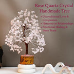 ZENFULSTONE Rose Quartz Crystal Tree of Life for Love & Healing Décor for Home and Office | Handmade Bonsai for Emotional Support & Harmony as Symbol of Piece for Loved Ones