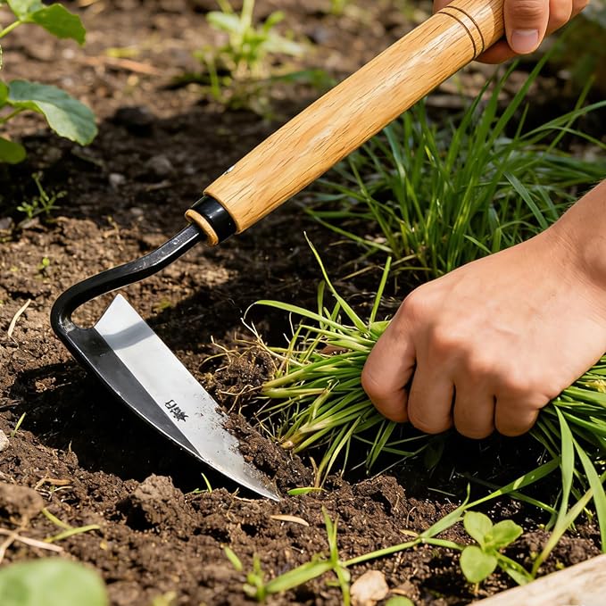 Kana Hoe 217 Japanese Garden Hand Hoe Sickle, Weeding Sickle (Garden Hand/Knife Sharpener)