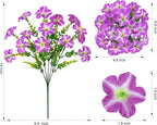 Artificial Flowers for Outdoors Fake Plants Outside Decoration, 20 Bundles Silk Petunia with Eucalyptus UV Resistant Realistic Faux Flowers for Outdoor Planters Garden Balcony Yard Porch Patio, Mix