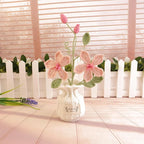 Hand-Woven Potted Lotus, Artificial Lotus, Artificial Flowers, Used for Birthday Gifts, Thanksgiving and Christmas for Family and Friends, Living Room Table Desk Decoration (Pink)