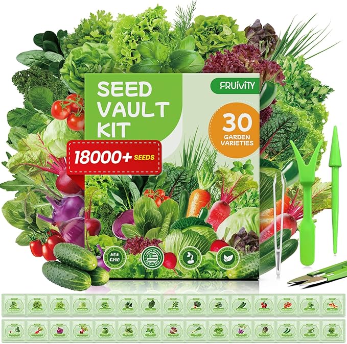 30 Heirloom Seeds Variety Pack - 18500+ Seeds for Planting Vegetables, Home Garden Seeds for Hydroponic, Indoor and Outdoor, Easter Unique Gift for Mother, Women, Mom, Friend, Her