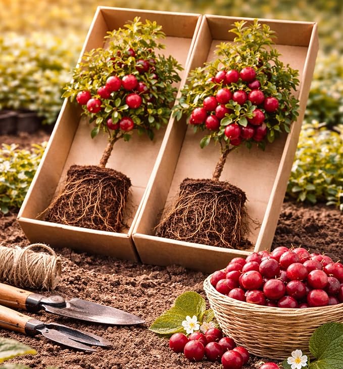 2 Red Gooseberry Bush Live Plants – Edible Fruit Shrubs for Planting, Sweet-Tart Berries, Hardy Outdoor Garden Plants, Cold Tolerant, Backyard Orchard, Full Sun to Partial Shade (2 Plants)