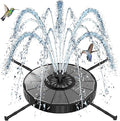 SZMP Solar Fountain with 3 Spray Height, 3.5W Glass Solar Bird Bath Fountain with 4 Adjustable Fixed Rods, and 7 Nozzles, Outdoor Solar Water Fountain Pump for Bird Bath, Garden, Pool, Pond