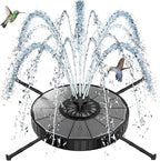 SZMP Solar Fountain with 3 Spray Height, 3.5W Glass Solar Bird Bath Fountain with 4 Adjustable Fixed Rods, and 7 Nozzles, Outdoor Solar Water Fountain Pump for Bird Bath, Garden, Pool, Pond