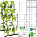Cucumber Trellis for Raised Bed A Frame Metal Garden Trellis for Climbing Plants Outdoor, 42 x 16IN Foldable Coated Steel Cucumbers Trelli, Easy to Install Cucumber Trellis for Vegetable Fruit