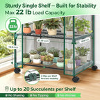 Ohuhu Mini Greenhouse for Indoor Outdoor with Wheel, Small Plastic Plant Green House 4-Tier Rack Stand Portable Greenhouses with Durable PVC Cover for Seedling