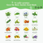 Lush&Dew Save Bees Garden Seed Bank, Gardening Gift for Women Men,16 Varieties Non-GMO Heirloom Pollinator-Friendly Flower Herb Seeds Kit, Planting in Raised Beds Outdoors, Milkweed Poppy Lupine
