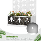 Casaphoria Metal Raised Garden Bed with Trellis, 59"x30"x12" Planter Box for Climbing Plants, Vegetables & Vines, Features Drainage Holes and Privacy Screen, White-Square