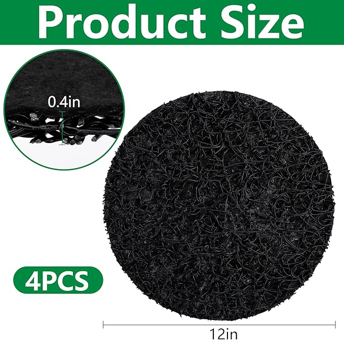 4 Pack Pot Mesh Drainage Discs, 12 Inch Thickened Drainage Hole Insert Pads, Reusable Plant Pot Bottom Mesh Mats for Indoor Outdoor Gardening to Prevent Soil Loss and Keep Root Healthy