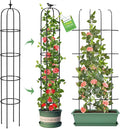 Tower Obelisk Garden Trellis for Climbing Plant，6.2FT/74.4" Rustproof Metal Potted Plant Climbing Support for Indoor Outdoor Flowers Vegetable Fruits Vines Support （1pcs）