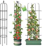 Tower Obelisk Garden Trellis for Climbing Plant，6.2FT/74.4" Rustproof Metal Potted Plant Climbing Support for Indoor Outdoor Flowers Vegetable Fruits Vines Support （1pcs）