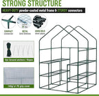WORKPRO Greenhouse, 56” x 56” x 77” Heavy Duty Walk in Greenhouses for Outdoors with Screen Windows, Thicken PE Cover, 3 Tier 8 Shelves Portable Green House Kit for Patio, Backyard and Porch