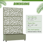Casaphoria Metal Raised Garden Bed with Trellis and Wheels, 72"x47"x16" Arched Planter Box for Climbing Plants, Vegetables & Vines, Features Drainage Holes and Privacy Screen, Grey-Net