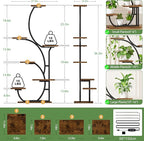 Plant Stand Indoor with Grow Lights - Lighted Indoor Plant Shelf, 57" 7 Tier Corner Plant Stands for Indoor Growing, Tall Flower Display Shelf, Metal S-Shaped Holder for Living Room, Bedroom, Black