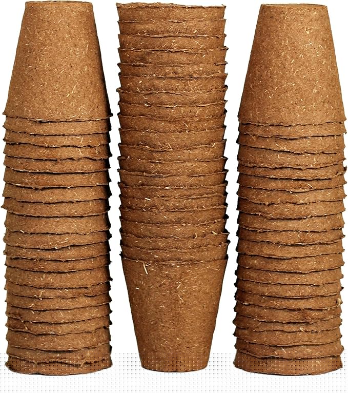 Daniel's Plants 3" Naked Pots | Natural Plantable Seed Starter Pots | OMRI-Listed Biodegradable for Seedlings | Enhanced Drainage & Aeration | Earth Friendly - Peat Free (3 Inch Round - 60 Pack)