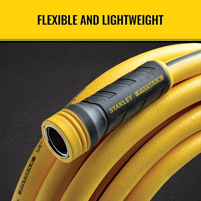 Stanley FATMAX Professional Grade Garden Hose, 100 Feet x 5/8 Inch, Yellow, 500 PSI
