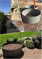 A ANLEOLIFE 2-Pack 4ft x 18” Tall Galvanized Raised Garden Beds Outdoor, Round Metal Planter Box for Planting Vegetables Flowers Herb, Anti-Rust & Easy-Setup, Quartz Grey
