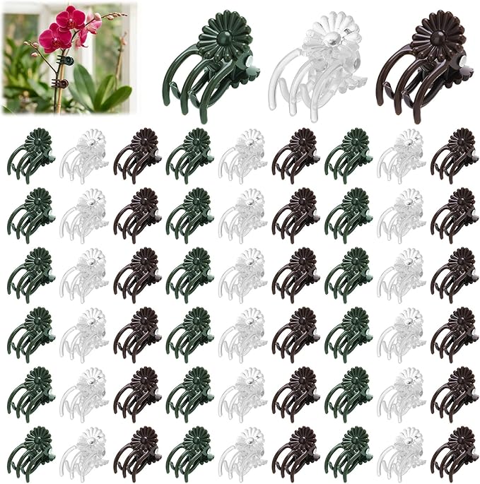 90Pcs Orchid Clips for Plants Support Plant Orchid Support Clips Portable Cute Vine Clip for Support Garden Plant Flower Vine, Mix Color