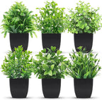 Der Rose 6 Pack Fake Plants Mini Artificial Plants for Home Office Farmhouse Bathroom Shelf Decor Indoor