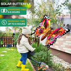Solar Garden Lights, Outdoor Butterfly Garden Decor Large 41" Metal Decorative Lights, Waterproof Butterfly Decoration for Outside Patio Yard Porch Birthday Gardening Gifts for Mom Women Mother's Day