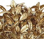 PASYOU Golden Fake Plants, Artificial Leaves Decoration for Christmas Flowers Grass Plastic Faux DIY Crafts Indoor Outdoor Home Garden Party Room Bedroom Wedding Table Centerpiece Decor, Gold 4 Pack