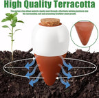 Terracotta Watering Spikes, 4 Pack Ollas Self Watering Globes, Slow Release Self Watering Planter Insert, Plant Watering Globes for Indoor and Outdoor Plants
