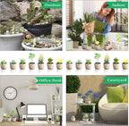 Jutom 32 Pieces Mini Artificial Succulents Unpotted Realistic Artificial Fake Plants Colorful Faux Succulents Small Cactus Plants for Garden Flower Kitchen Home Decor