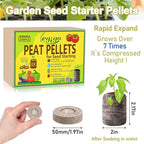 Legigo 200 Pcs 50mm Seed Starter Peat Pellets for Seedlings- Compressed Seed Starter Pods Seed Starting Pellets Plugs Soil Peat Pods for Starting Seeds, Garden Planting Herb Flower Vegetables