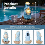 GIGALUMI Garden Gnomes, Solar Statue Outdoor Decor, Gnome Gifts Decoration with LED for Patio Yard Lawn Balcony, Christmas/Birthday Gift for Mom Women