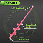 SYITCUN Auger Drill Bit for Planting - 1.6"X16.5" Heavy-Duty Garden Auger Spiral Drill Bit - Bulb Planter Tool - 3/8" Hex Drive Drill