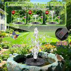 SZMP Solar Fountain with 3 Spray Height, 3.5W Glass Solar Bird Bath Fountain with 4 Adjustable Fixed Rods, and 7 Nozzles, Outdoor Solar Water Fountain Pump for Bird Bath, Garden, Pool, Pond