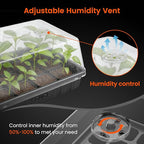 SOLIGT [Thick Plastic] 3-Set Strong Seed Starter Trays with 5" Humidity Domes for Seed Starting, Germination, Seedling Propagation & Plant Growing, Holds 144 Cells in Total