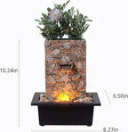 Kalona Tabletop Waterfall Fountain, Zen Fountain for Home Office Decor with LED Lights, Relaxing Indoor Water Feature with Realistic Stone Look for Meditation(23111)