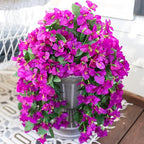 HyeFlora Bougainvillea Artificial Hanging Flowers Plants for Outdoors Decoration, 2pcs Purple Fake Flowers Silk Bougainvillea Vines Realistic UV Resistant Faux Flowers for Outdoor Planters Patio Urn