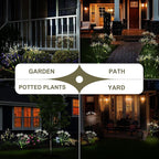 Solar Garden Lights Outdoor: Waterproof 6-Pack DIY Decorative Firework Lights with 2 Modes for Yard Patio Pathway Outside Fairy Decor - Mothers Day Gifts for Women Mom, Warm White