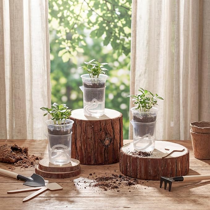 30 Pcak 2.2'' Small Self Watering Pots for Indoor Plants Mini Clear Pots with Water Level Indicator Plastic Automatic-Watering Pot with Drainage Holes for Semi-hydroponic African Violet