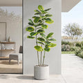 Ficus Tree Artificial Plants Indoor, 5FT Tall Fake Trees in White Pot, Large Potted Silk Floor Plant Artificial Trees, Green Lifelike Faux Ficus Tree for Home Room Office Porch Decor-Yellow