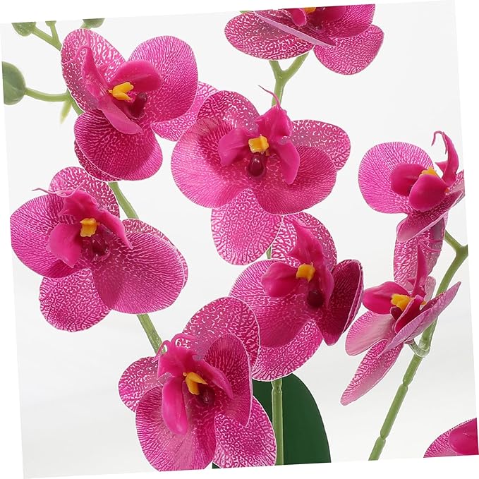 Real Touch Artificial Orchid Stems Purple Flowers for Living Room Decor