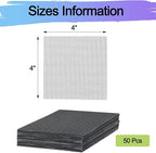 50 Packs 4 Inch Flower Pot Hole Mesh Pad, Plastic Mesh Screen Bonsai Bottom Planter Drainage Hole Grid Mat, Plant Succulent Pot Screens Mat Prevent Soil Loss