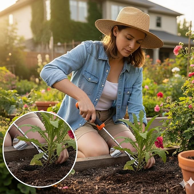 Weed Puller Tool, portable garden tool, Four-Tined Weeding Tool, Uprooting Weeding Tools, Crevice Weeder, Backyard Farming Weeding ，Weeding Equipment for Outdoor Camping ，Weed Removal Tool (style2)
