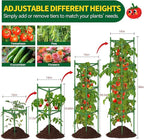 4 Pack Large Tomato Cage for Garden Up to 49" H X 16" W Metal Plant Support Stakes with Clips Triangle Pea Cages Cucumber Trellis for Vegetables Pots Vines Flowers Climbing Plants