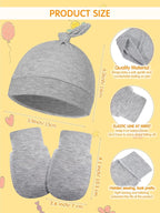 Geyoga 12 Pieces Newborn Hat Mittens Gloves Set Baby Boys Girls Cotton Baby Beanie for 0-12 Months