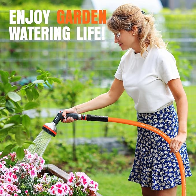 Garden Hose 6 ft x 5/8", NON-EXPANDING Flexible Water Hose, Kink Resistant Lightweight Hybrid Hose, Leakproof Yard Hose with Male to Female Fittings