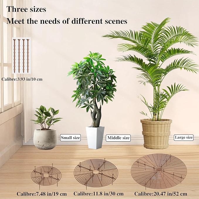 7.5 Inch Plant Pot Cover from Animals 2 Pack, Cuttable Plant Pot Grid with Stakes, Round Flower Pot Soil Cover Protector, Keep Cats Out of Potted Plants for Indoor Outdoor Protection