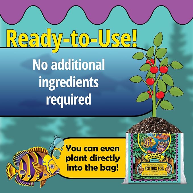 FoxFarm Ocean Forest Potting Soil with 2 Plant Tags, 1.5 cu ft – Light, Aerated Texture – for All Container Plants
