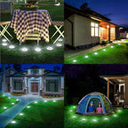 Flacchi Solar Lights Outdoor Waterproof - 2-in-1 Solar Powered Ground Lights Outdoor Solar Disk Light Landscape Light for Deck Step Patio Yard Pathway Walkway Driveway Garden (Cool White, 2 Pack)