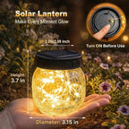 12 Pack Solar Lanterns Outdoor Waterproof, Crackle Glass Hanging Lights with Warm Glow, Waterproof Outside Lights for Tree Shepherd Hook Fence Patio Yard Decor & Gifts for Women Mom