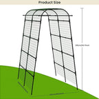 7Ft Adjustable Garden Arch Trellis for Climbing Plants Outdoor, Heavy Duty Rustproof Stainless Steel Cucumber Trellis for Raised Beds, Tall Metal Plant Support for Tomato, Squash, Beans, Flowers