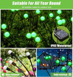 NBQQ Solar Garden Lights Outdoor, Waterproof Solar Powered Lights for Yard Pathway Patio, Swaying Lawn Decor as Gardening Gifts for Women Holiday(Green,4 Pack)