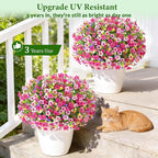 BLEUM CADE 12 Bundles Artificial Flowers for Outdoors, UV Resistant Fake Outdoor Flowers, Realistic Faux Outdoor Flowers for Decoration, Outside Fake Plants for Porch Garden Decor